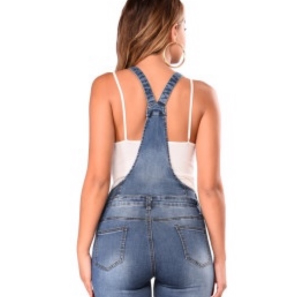 Hp!π NEW!! Distressed Denim overalls π - Picture 9 of 14